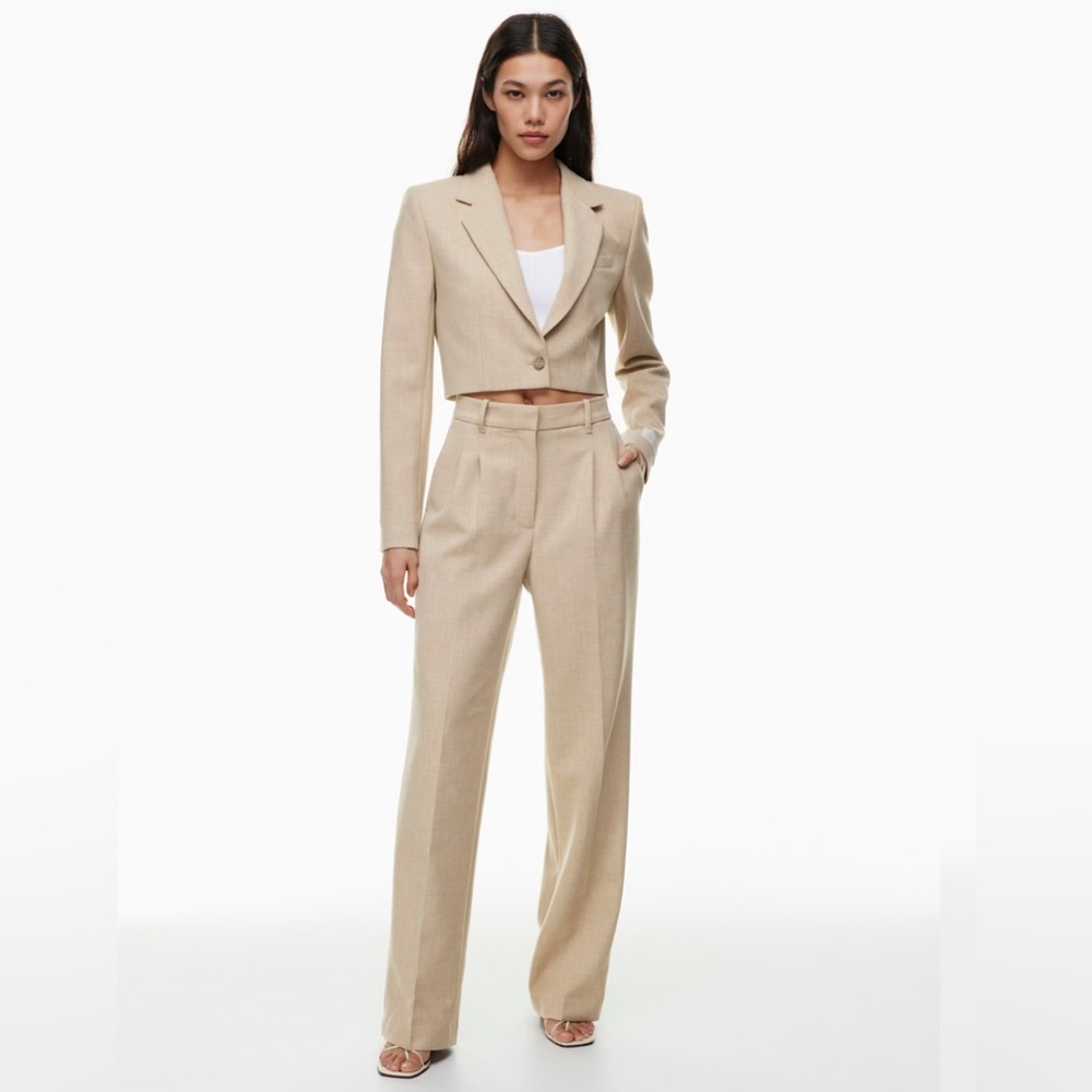 The Effortless Pant - (Re)ssential Heather Oat Beige size 4